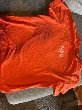 rebel vengeance Orange Graphic Tee with White Chest Print